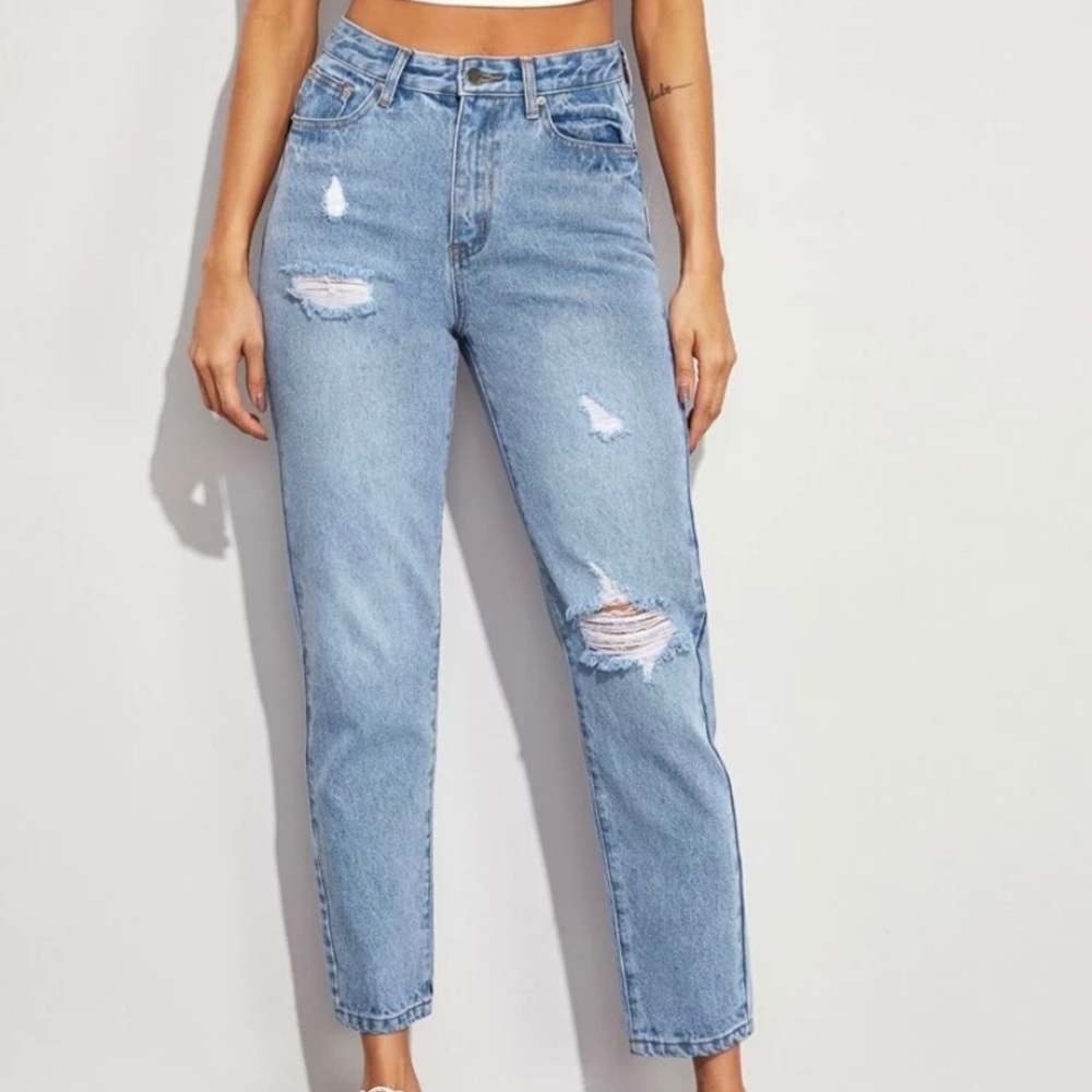 Distressed Mom jeans
